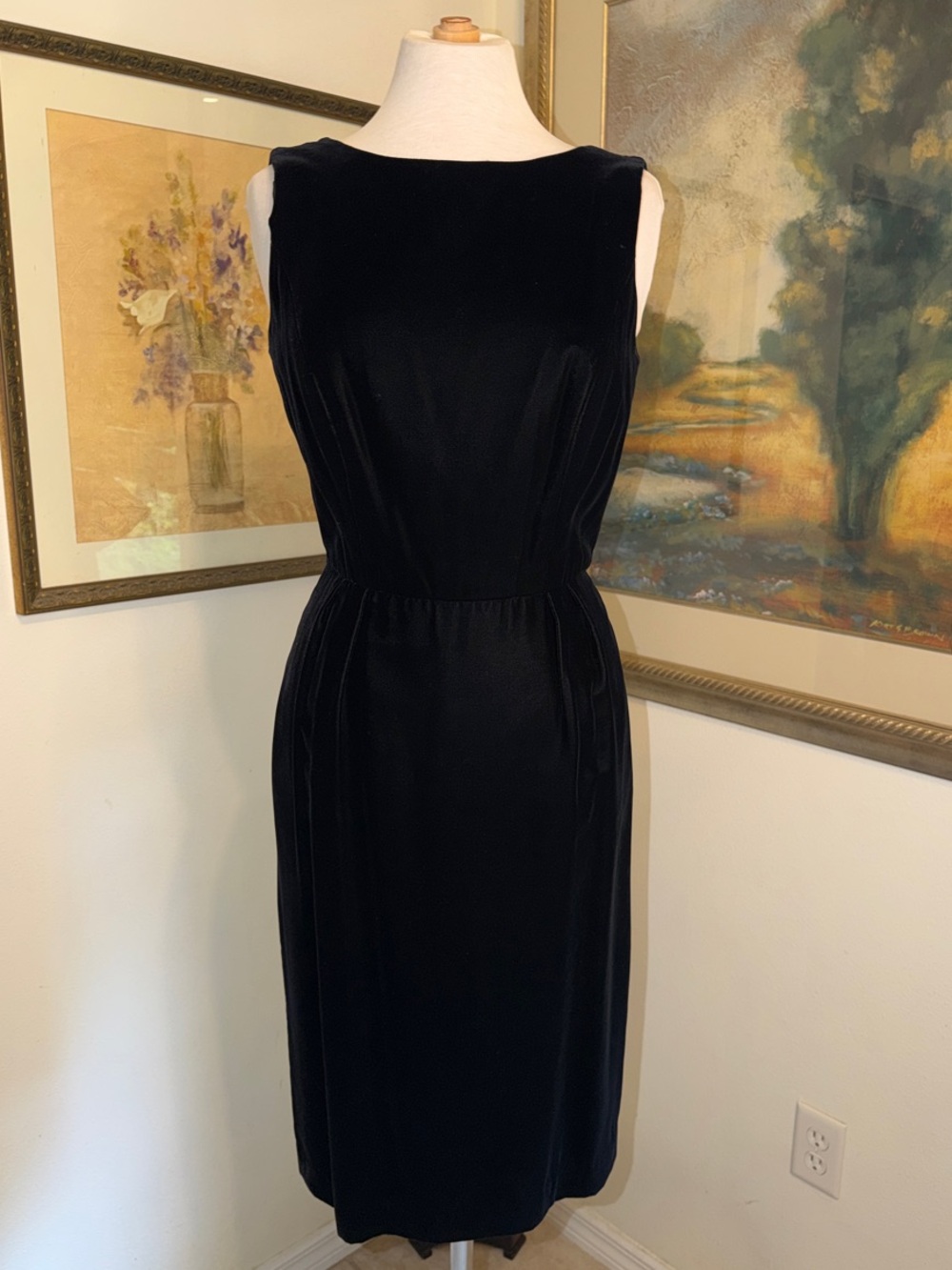 DRESS Vintage Chetta B. Evenings Cocktail Low Open V-Back Bow Bergdorf Goodman